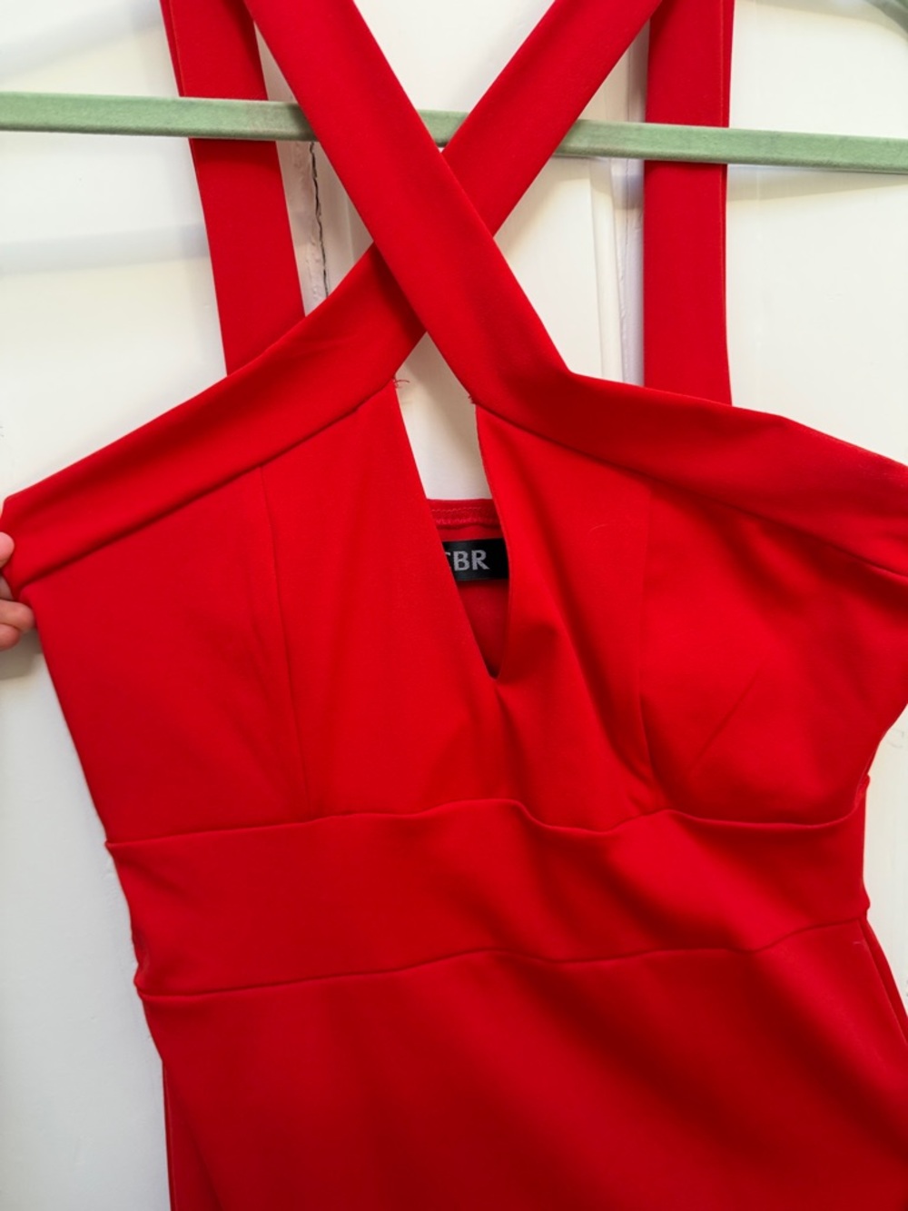 CBR Red Midi Dress with Crossback Straps